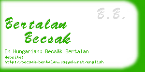 bertalan becsak business card