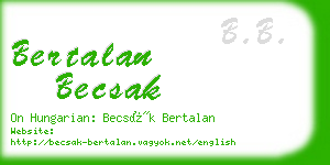 bertalan becsak business card